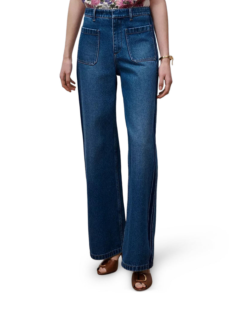 HIGH-WAISTED FLARED JEANS