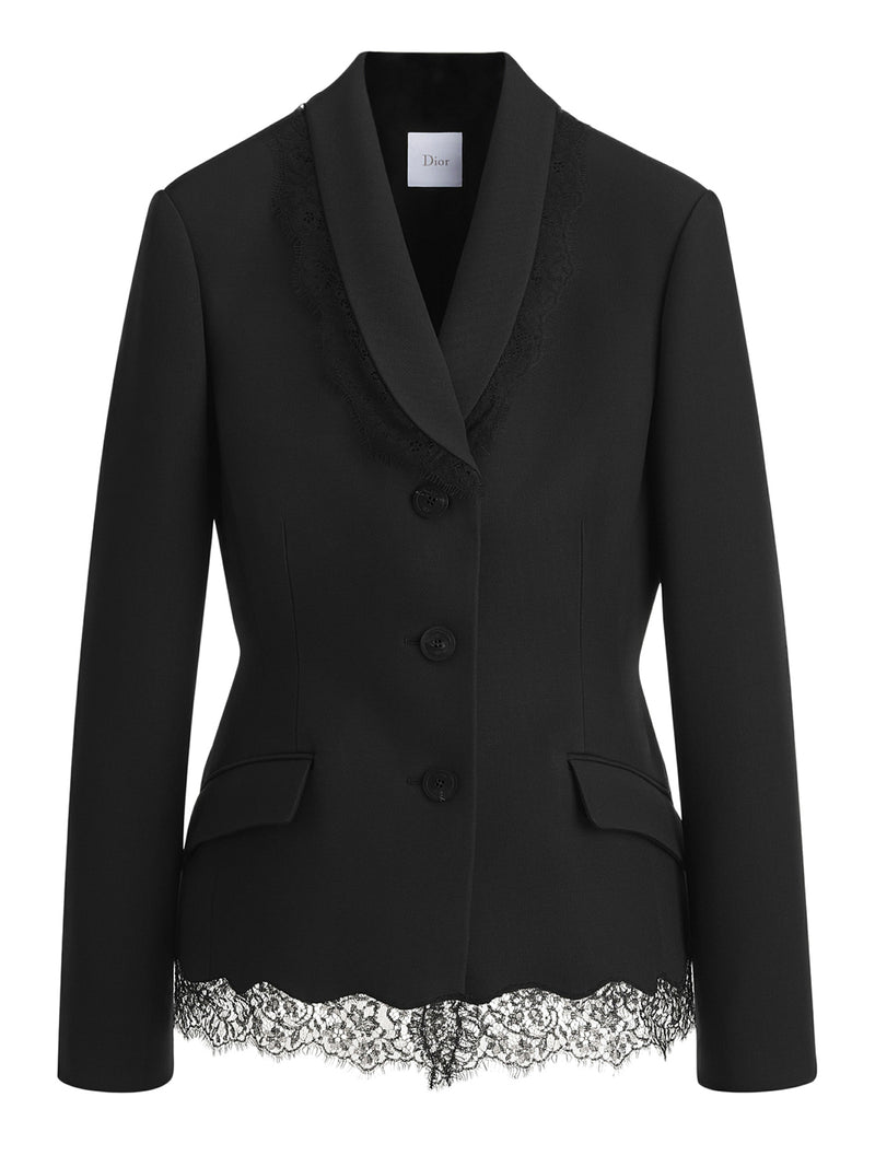 BAR JACKET IN WOOL, SILK AND LACE