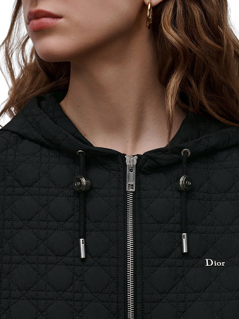 MACROCANNAGE JACKET WITH ZIP AND HOOD