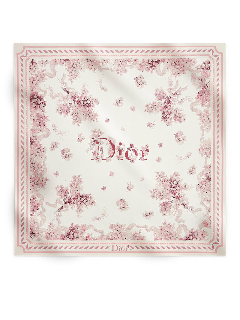 SQUARE SCARF DIOR LILAC BOUQUET 90