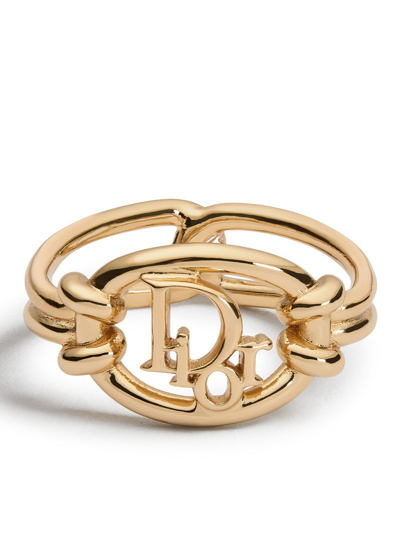 DIOR OBLIQUE RING IN METAL WITH GOLD FINISH