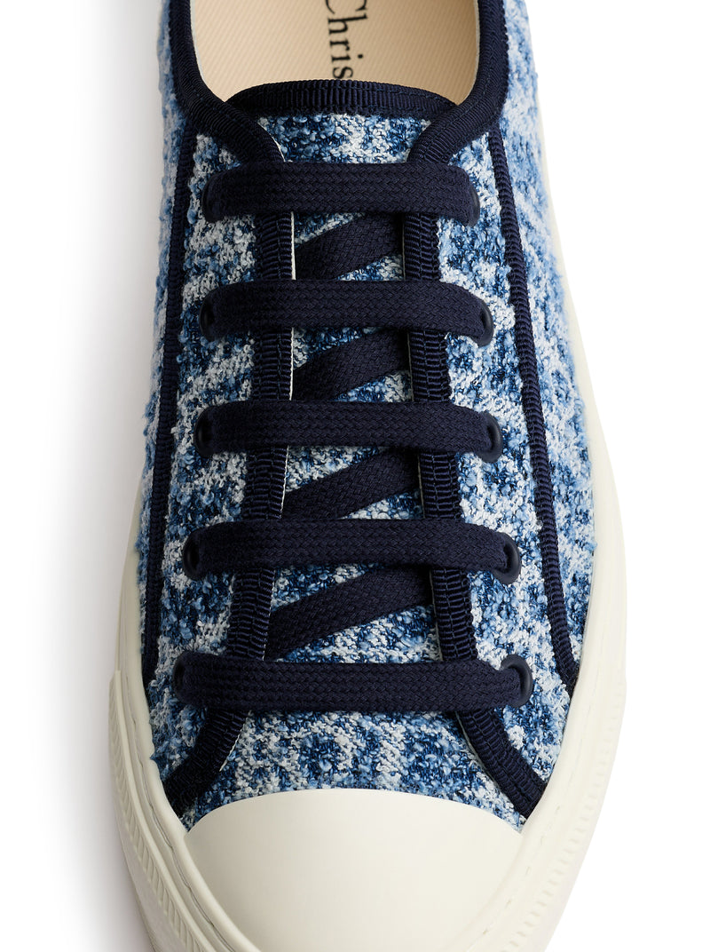 DIOR OBLIQUE BLUE WALK`N DIORIVIERA SNEAKER IN SPONGY DENIM