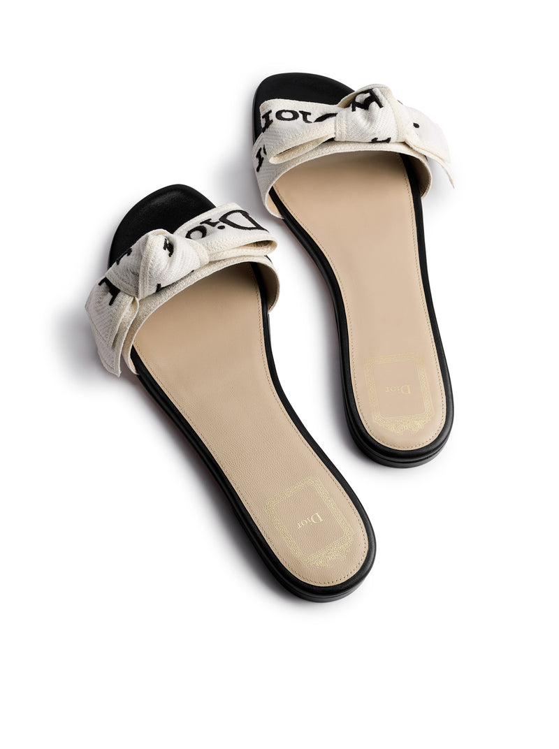 J`ADIOR SANDAL IN BLACK EMBROIDERED COTTON