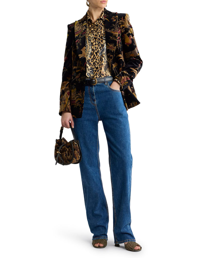 DOUBLE-BREASTED COTTON VELVET JACKET