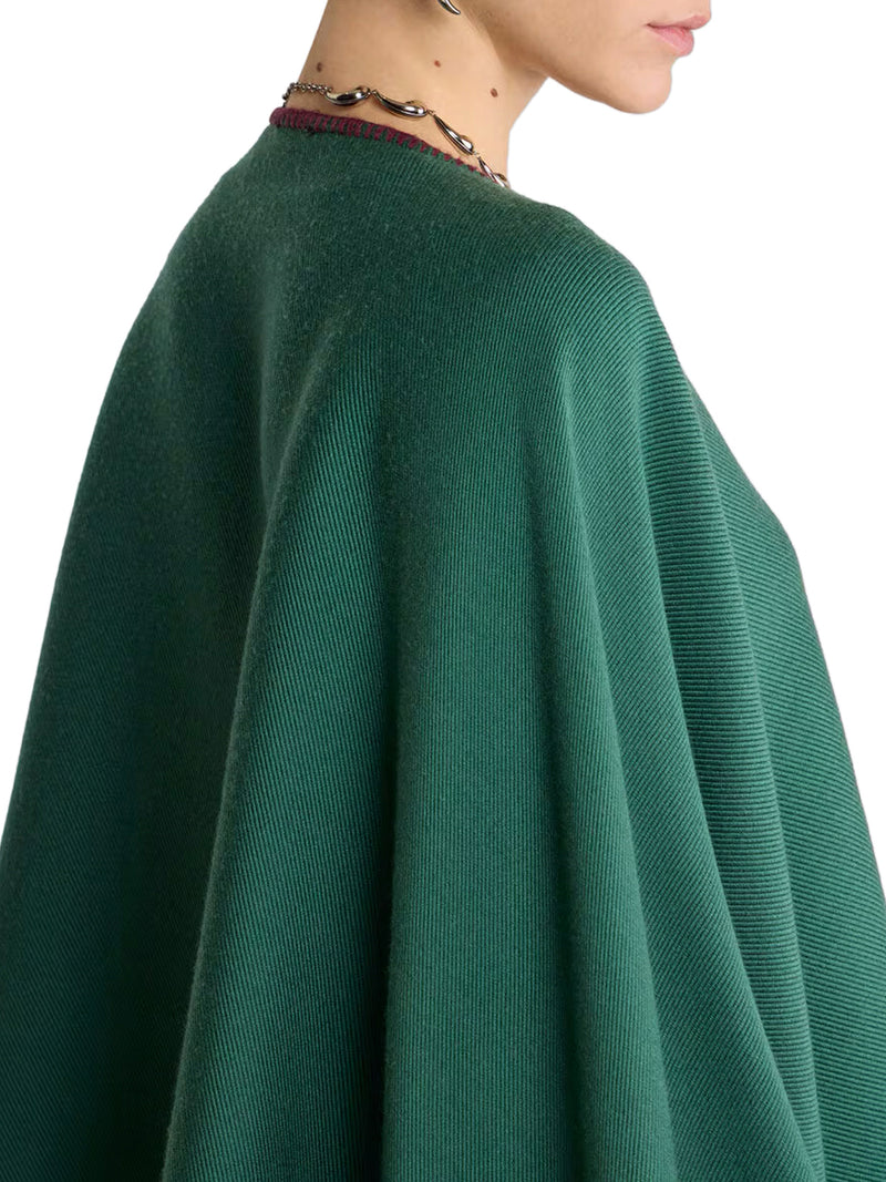 REVERSIBLE WOOL CAPE WITH DÉGRADÉ PAISLEY PATTERN