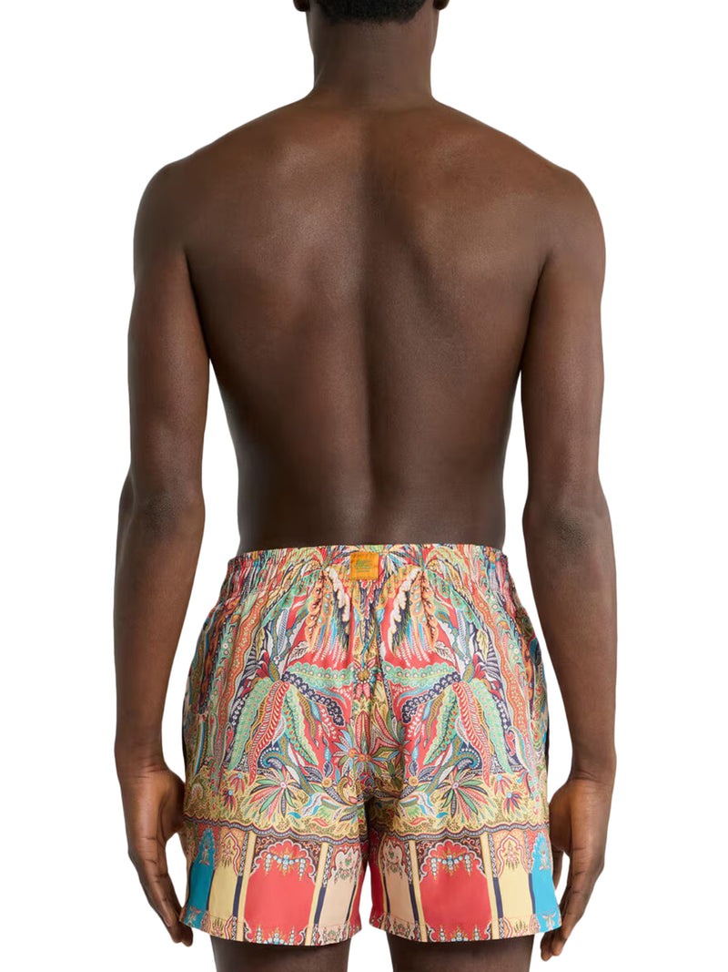 SWIMSUIT WITH PLACED FLORAL PAISLEY PRINT