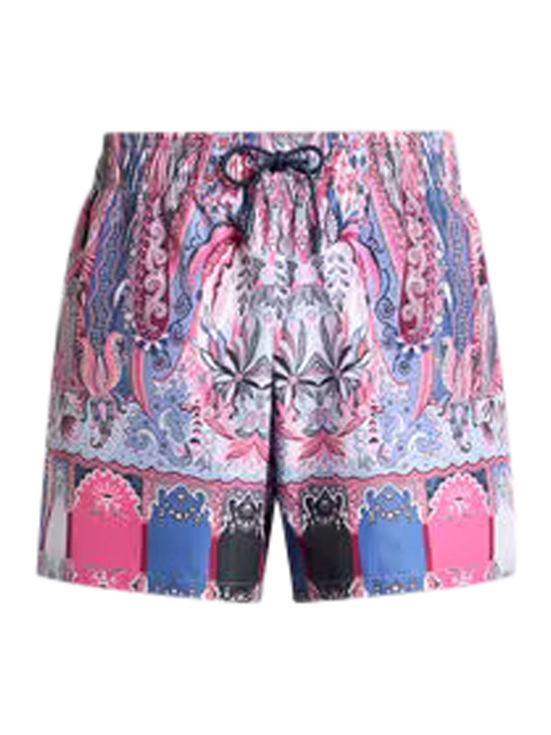 SWIMSUIT WITH PLACED FLORAL PAISLEY PRINT