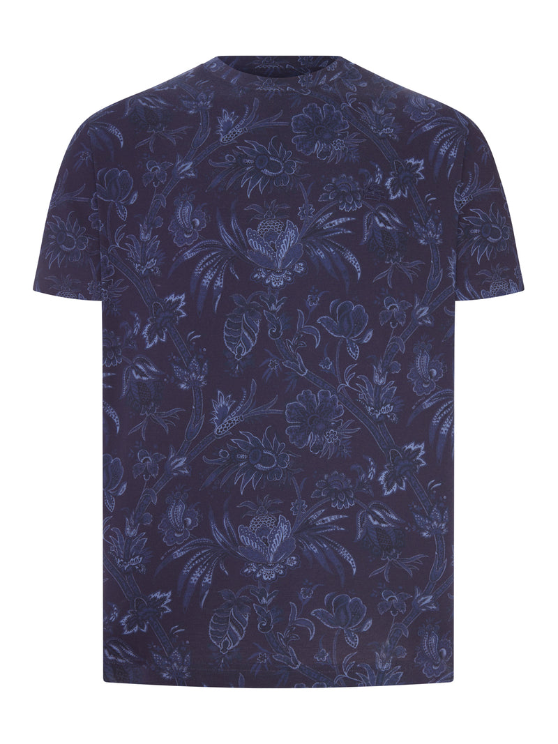 COTTON JERSEY T-SHIRT WITH FLORAL PAISLEY PATTERN