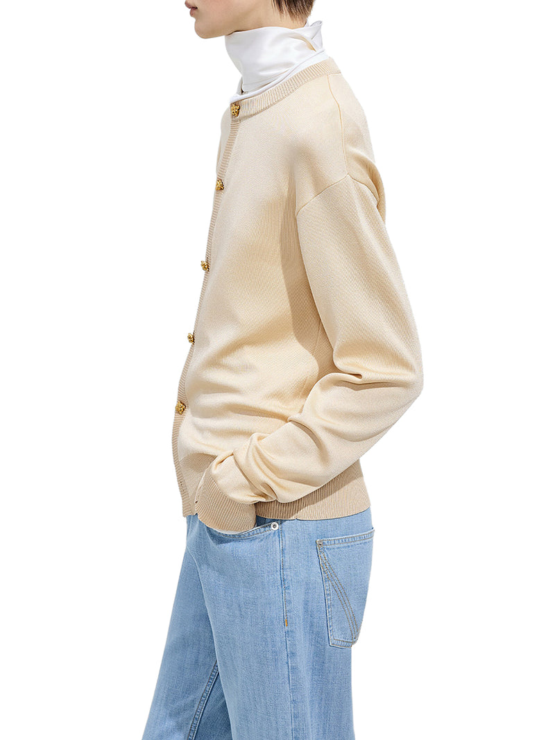 DOUBLE SILK KNIT CARDIGAN