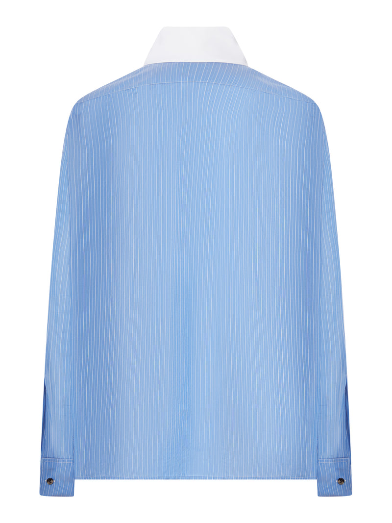 STRIPED SHIRT WITH CONTRASTING COLLAR