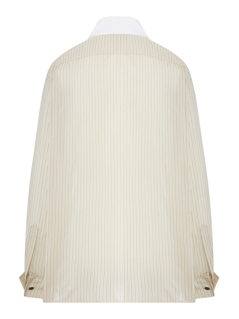 STRIPED SHIRT WITH CONTRASTING COLLAR