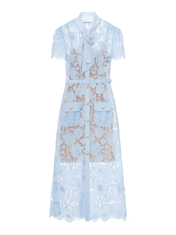 MIDI LACE DRESS WITH LAYERS ON THE NECK
