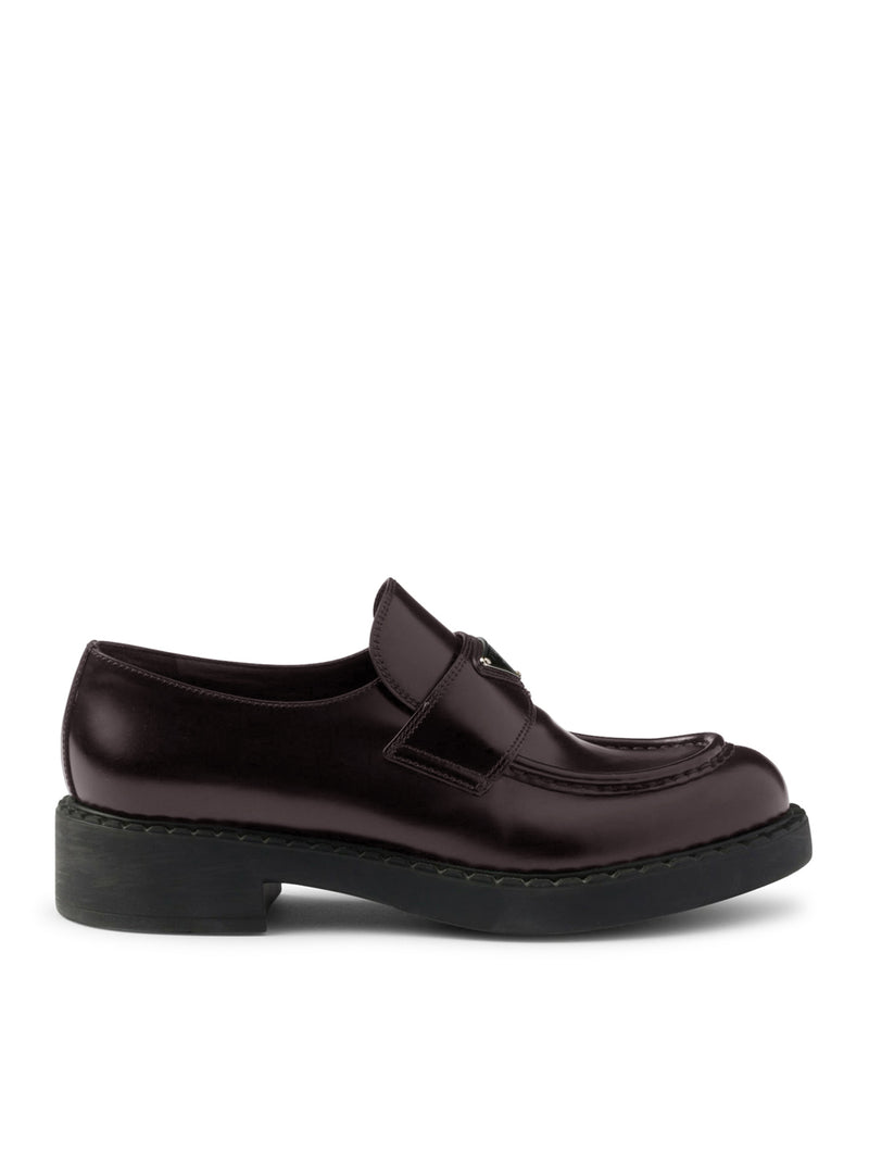CHOCOLATE BRUSHED LEATHER LOAFERS