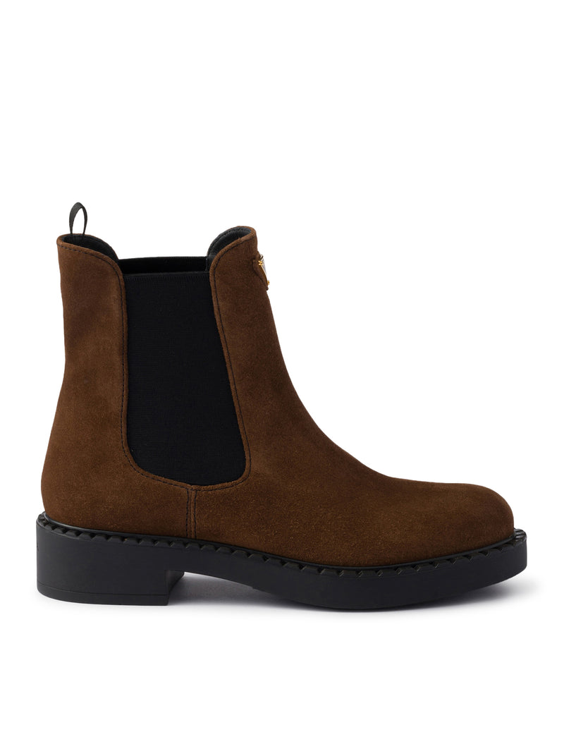 CHOCOLATE SUEDE ANKLE BOOTS