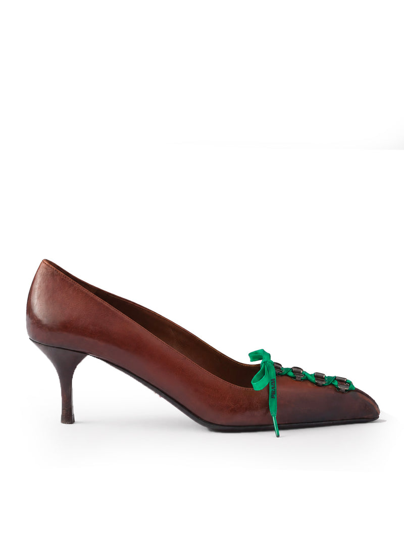 DÉCOLLETÉ IN ANTIQUE EFFECT LEATHER
