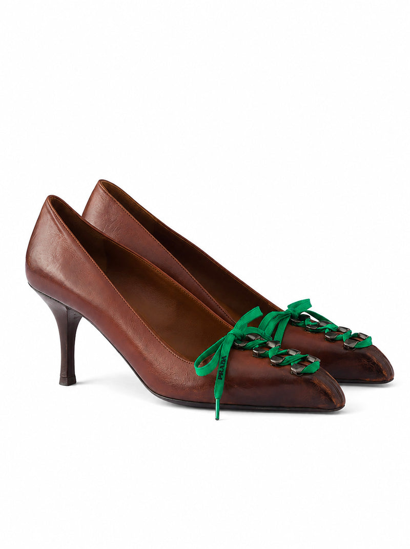 DÉCOLLETÉ IN ANTIQUE EFFECT LEATHER
