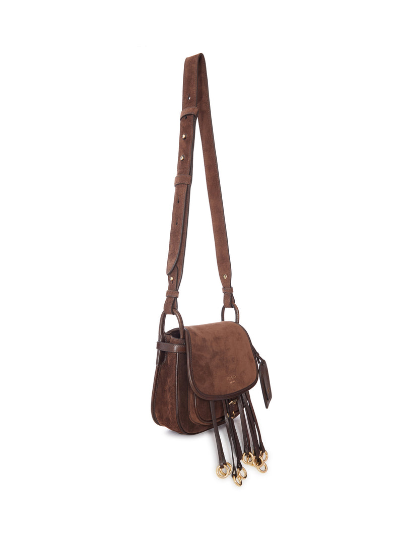 SUEDE CROSSBODY BAG WITH FRINGE