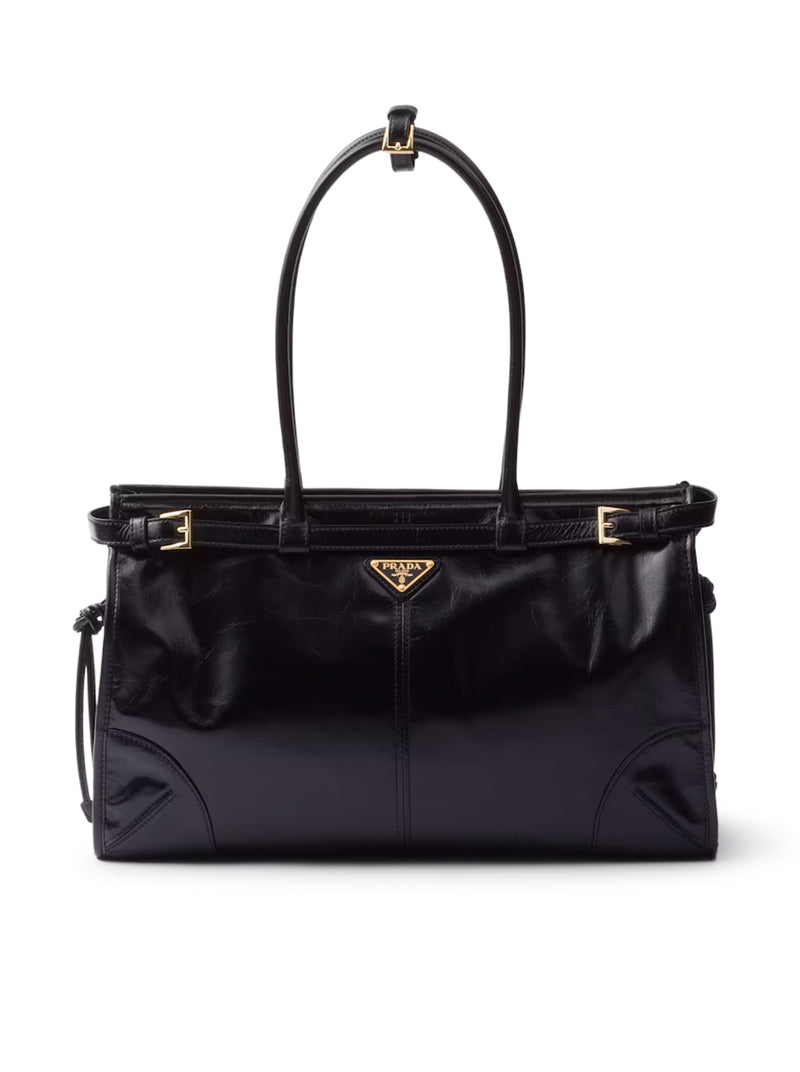 PRADA BONNIE LARGE LEATHER HANDBAG