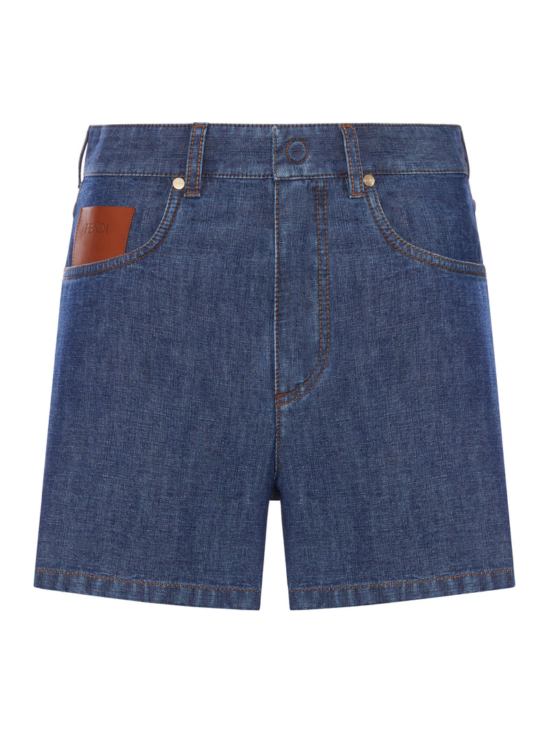 CHAMBRAY DENIM SHORTS