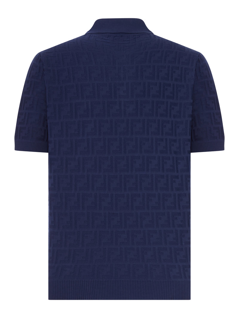 DARK BLUE TRICOT COTTON POLO SHIRT