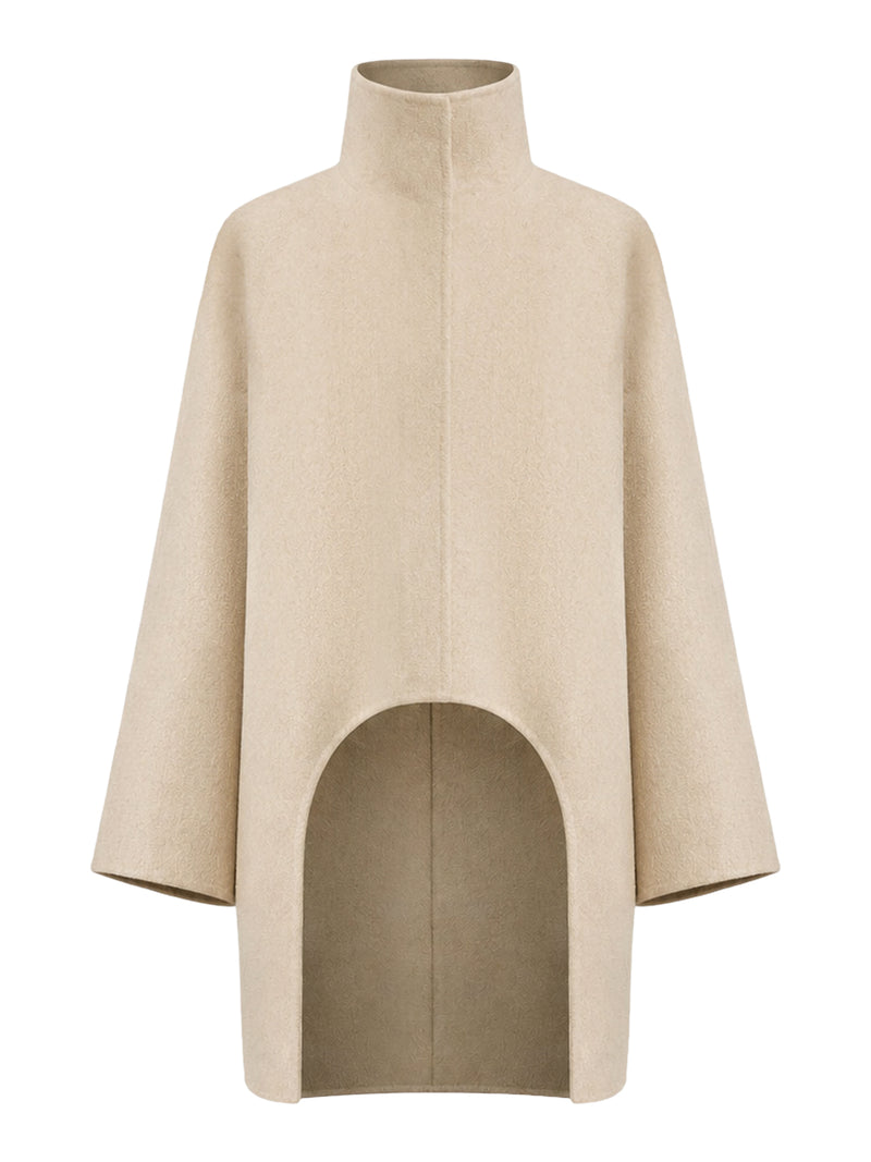 ASYMMETRICAL CASHMERE COAT