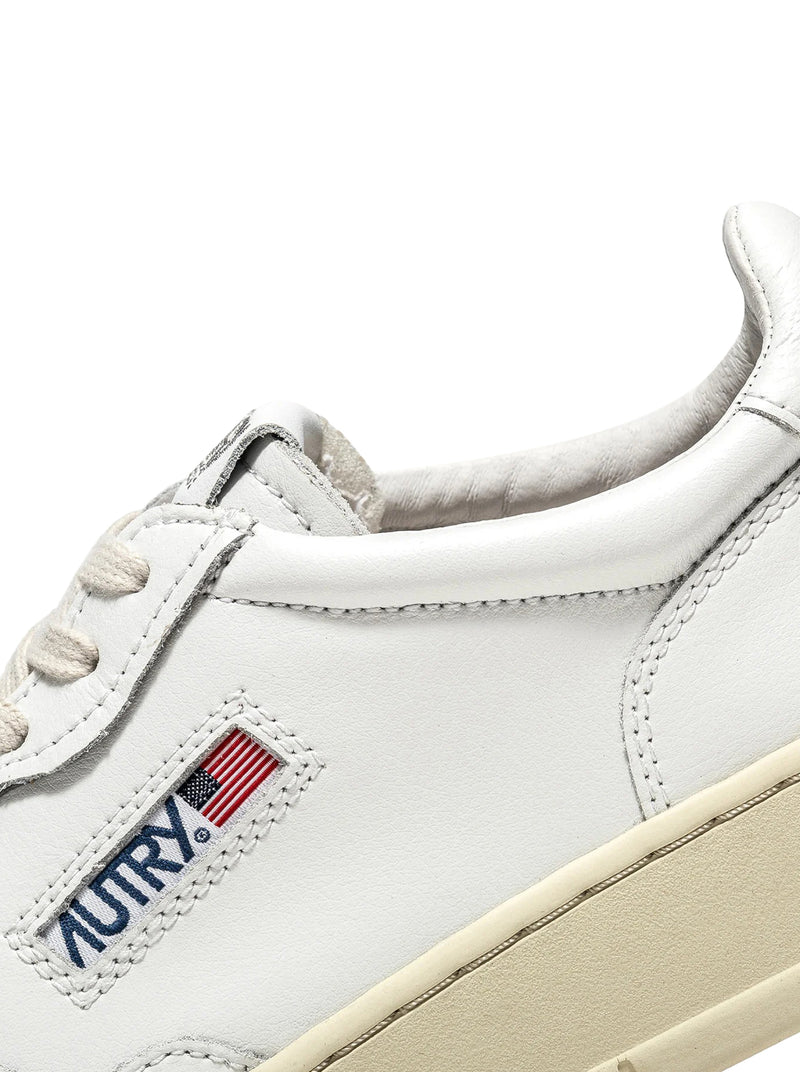 AUTRY MEDIALIST 01 IN WHITE LEATHER