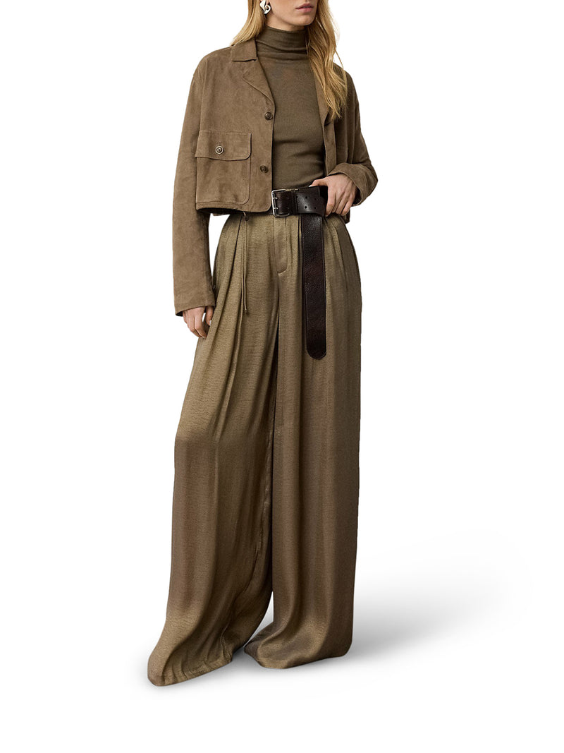GREER LAMÉ PLEATED TROUSERS