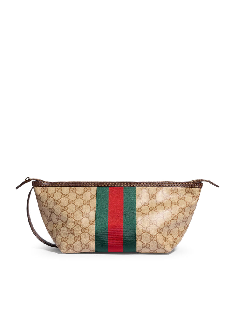 SMALL TOILETRY CASE GG WITH WEB RIBBON