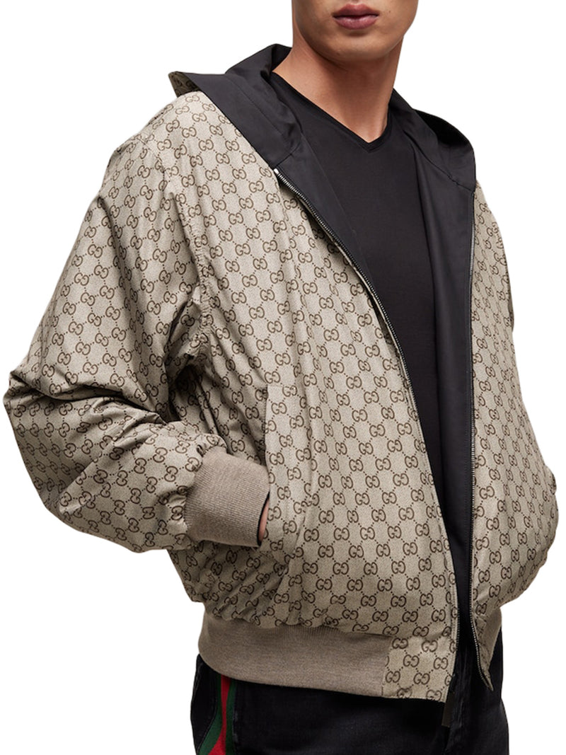 REVERSIBLE ZIP-UP JACKET IN COTTON FABRIC