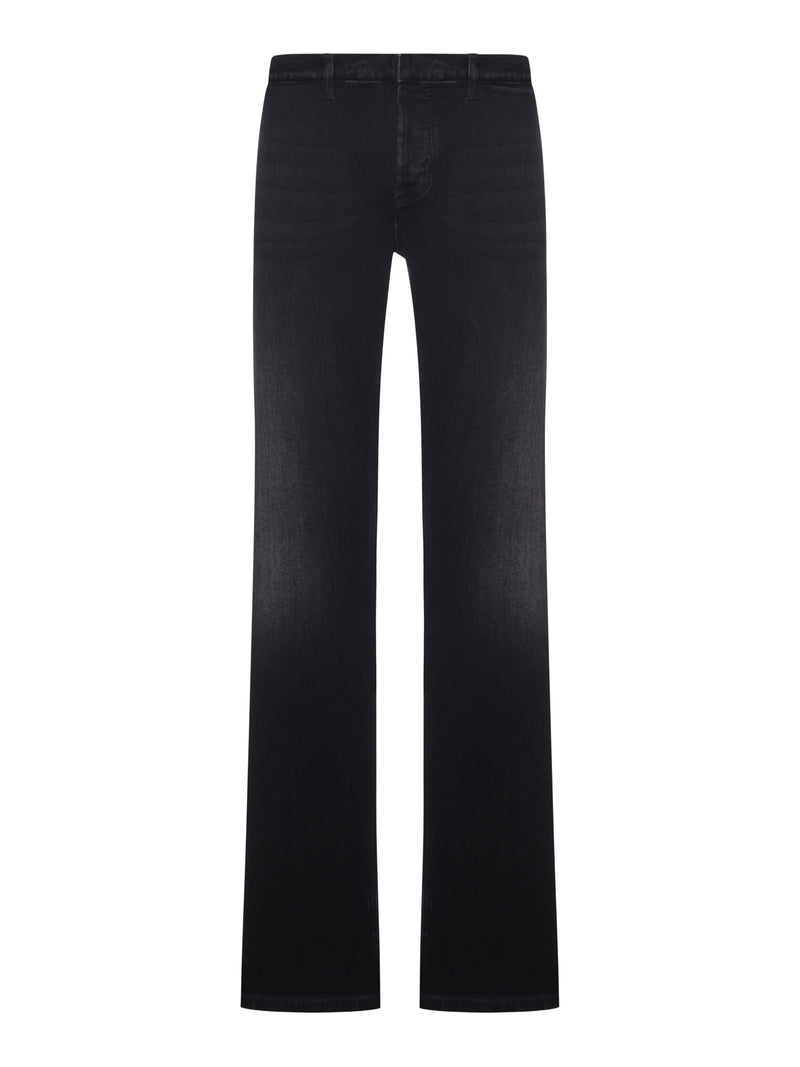 STRETCH COTTON DENIM TROUSERS