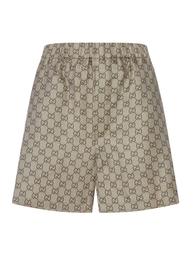 PRINTED SILK TWILL SHORTS