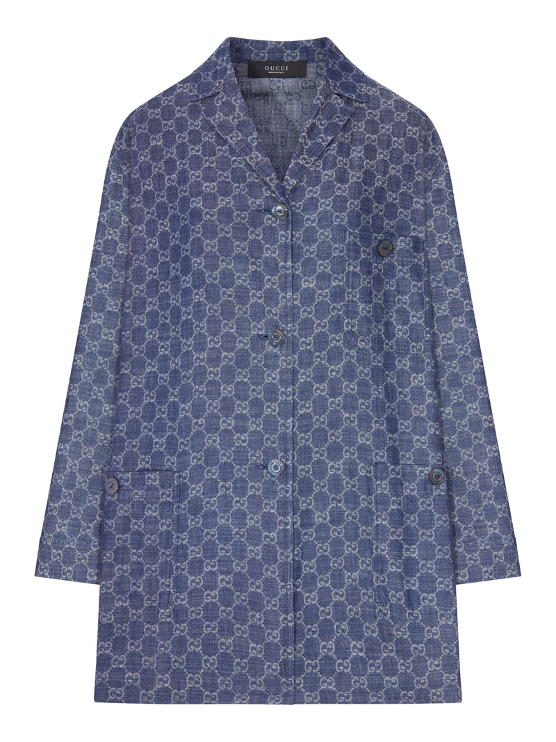GG JACQUARD COTTON DENIM JACKET