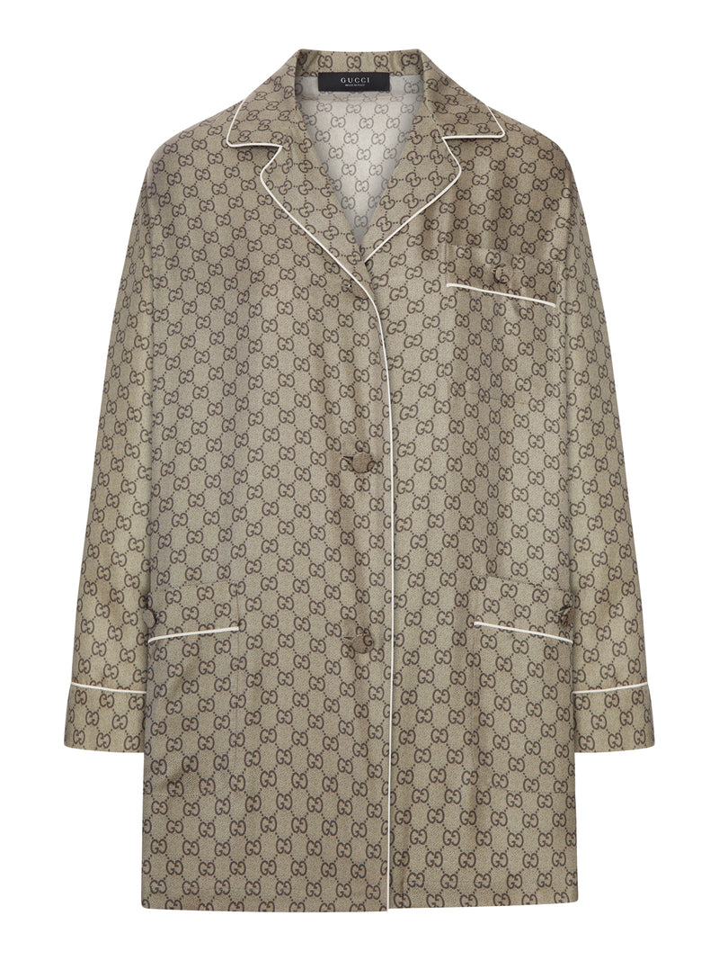 PRINTED SILK TWILL SHIRT