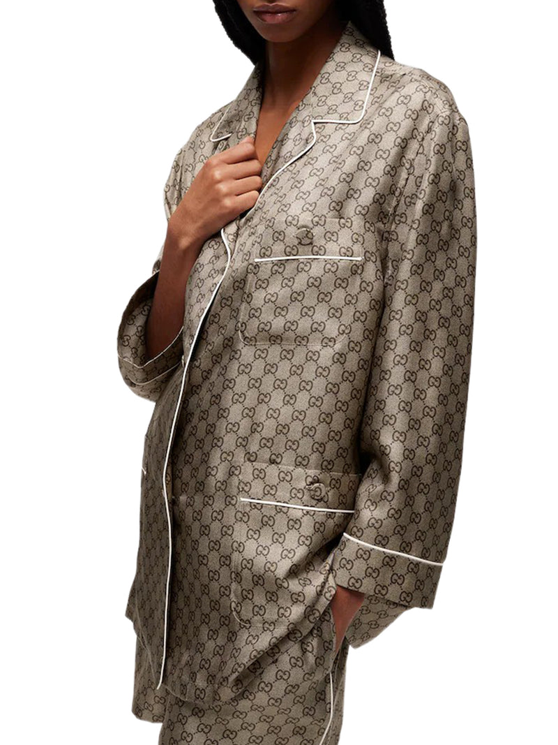 PRINTED SILK TWILL SHIRT