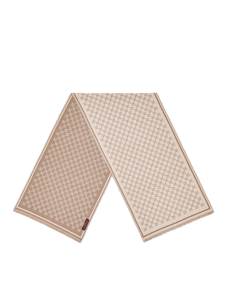 DOUBLE SIDE "GG" WOOL SCARF