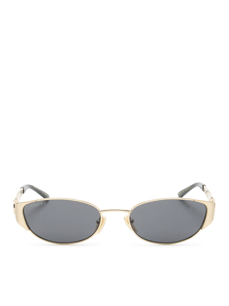 GOLD-TONE OVAL SUNGLASSES