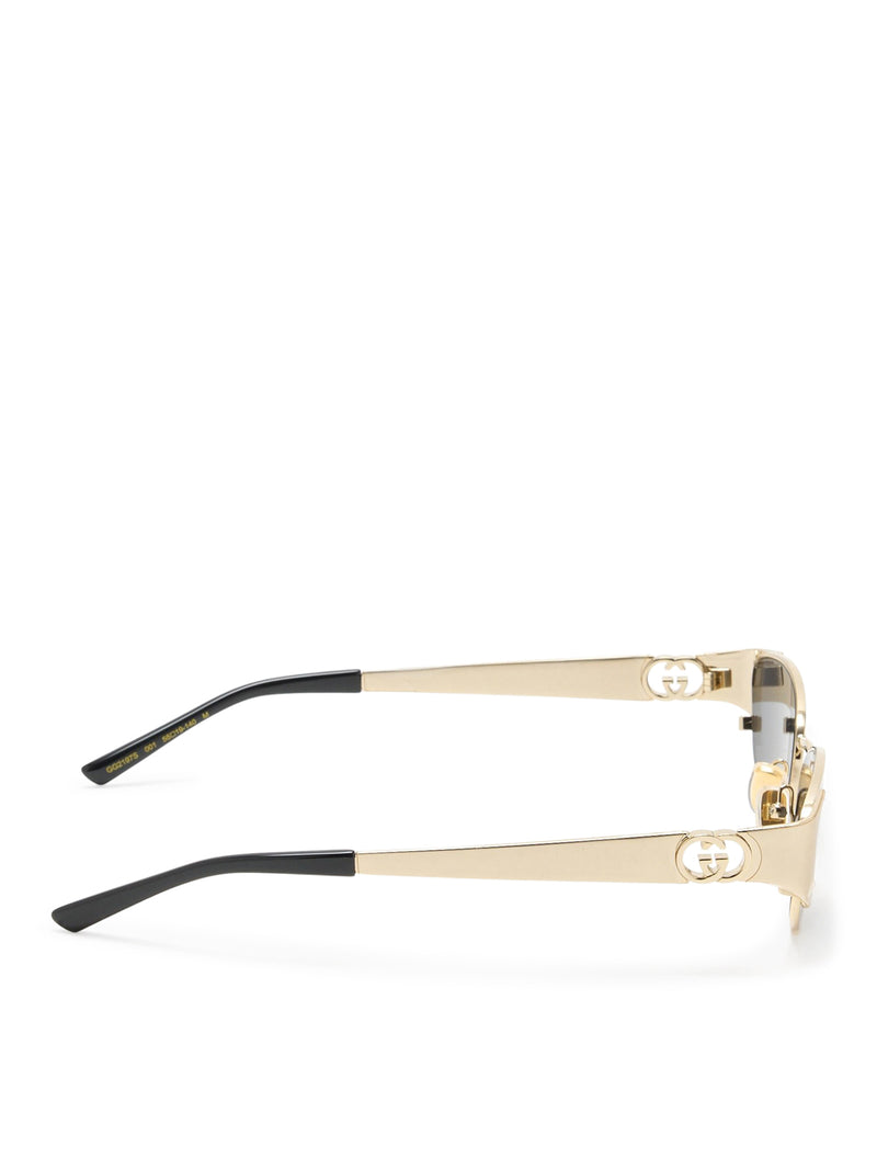 GOLD-TONE OVAL SUNGLASSES