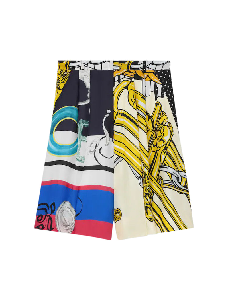 PRINTED SILK TWILL SHORTS