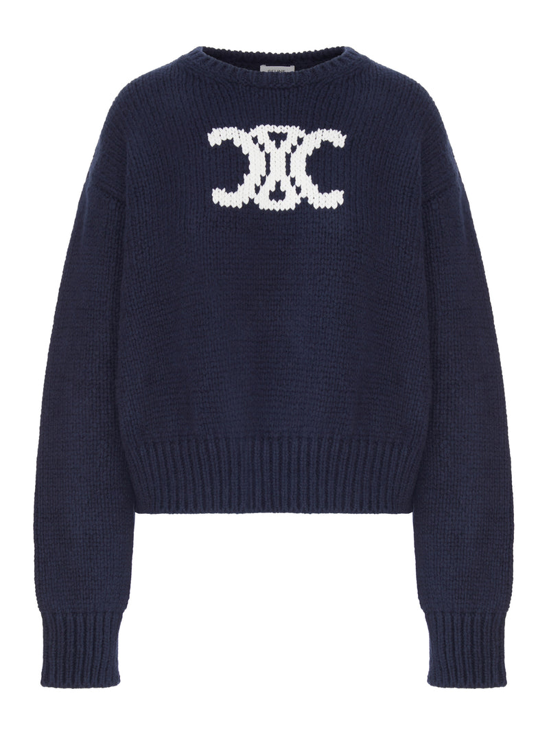 CHUNKY KNIT SWEATER WITH INTARSIA LOGO