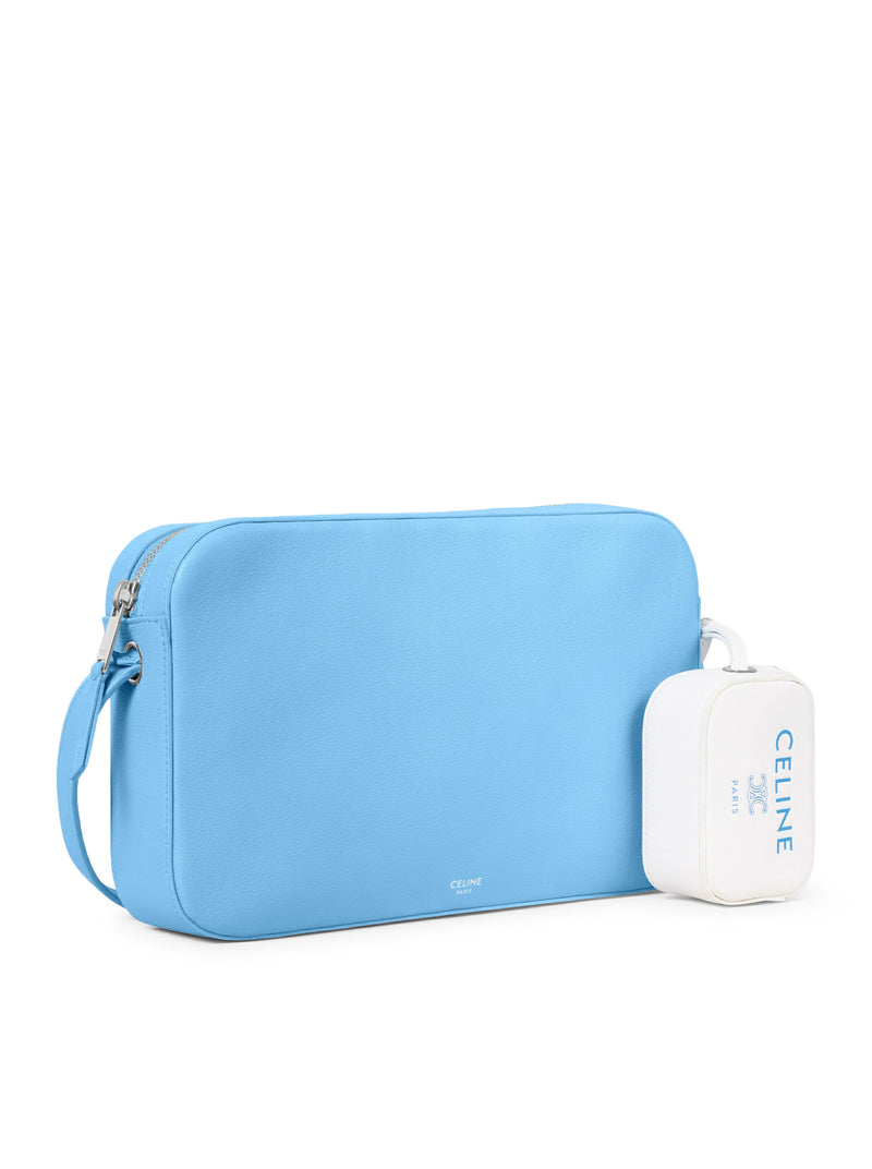SMOOTH CALFSKIN AND LAMBSKIN CHARM MESSENGER BAG
