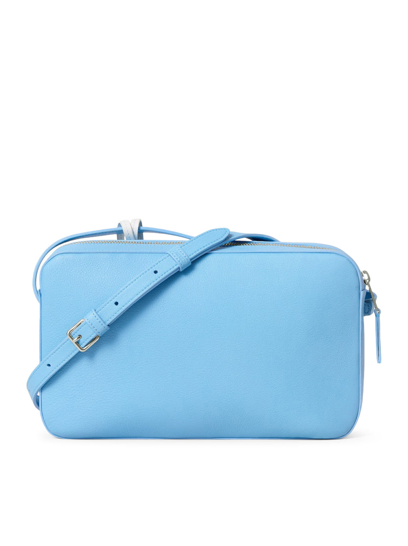 SMOOTH CALFSKIN AND LAMBSKIN CHARM MESSENGER BAG