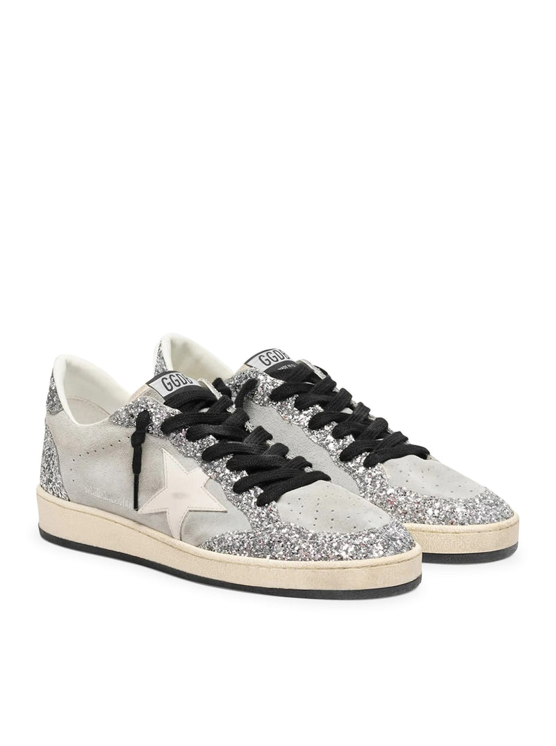 BALL-STAR SUEDE SNEAKERS WITH GLITTER INSERTS