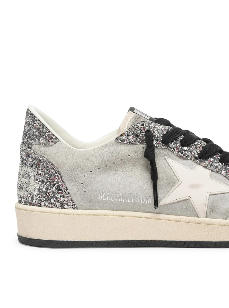 BALL-STAR SUEDE SNEAKERS WITH GLITTER INSERTS