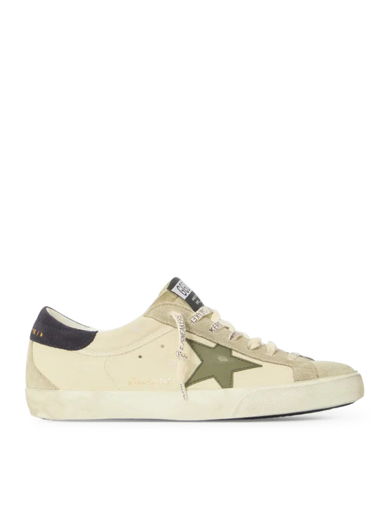 SUPER-STAR LEATHER SNEAKERS WITH SUEDE INSERTS