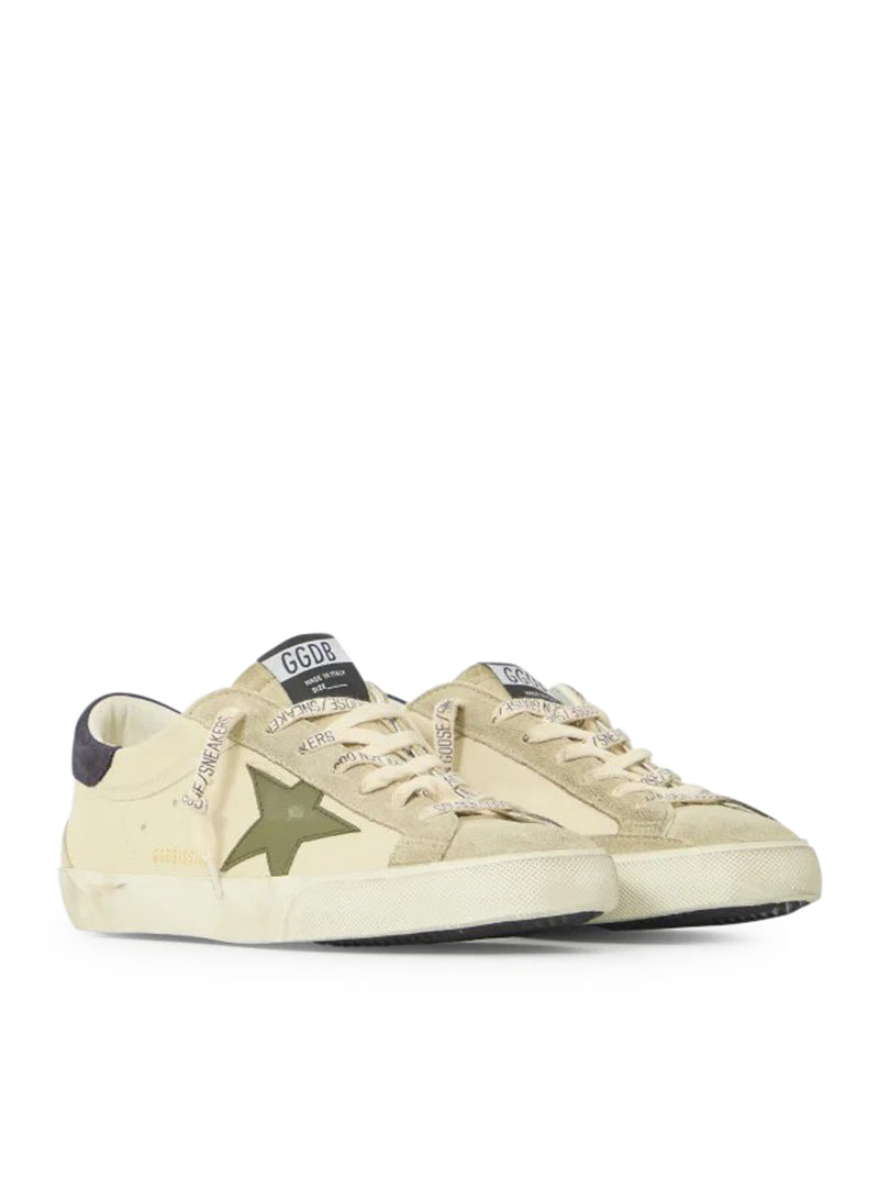 SUPER-STAR LEATHER SNEAKERS WITH SUEDE INSERTS