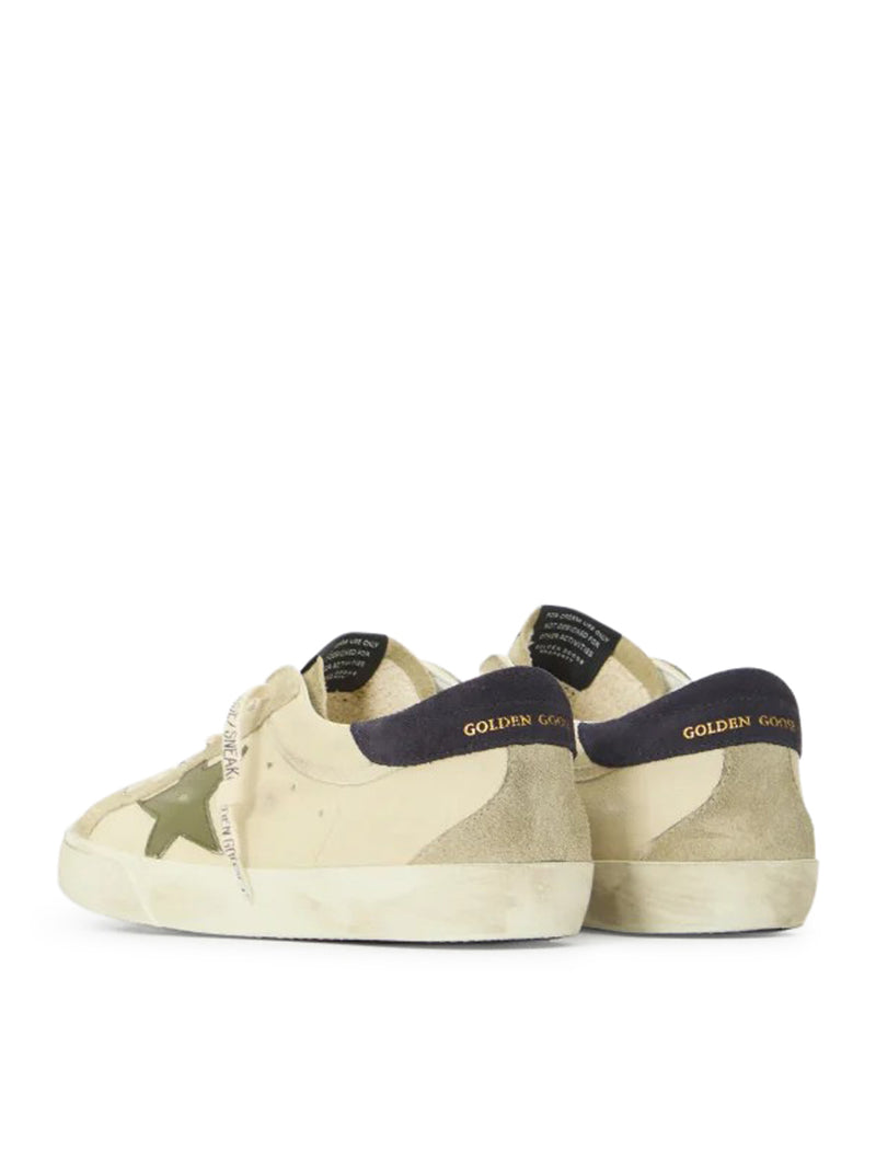 SUPER-STAR LEATHER SNEAKERS WITH SUEDE INSERTS