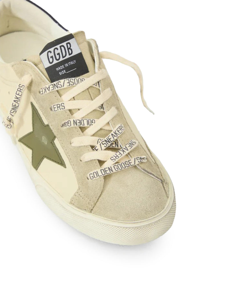 SUPER-STAR LEATHER SNEAKERS WITH SUEDE INSERTS