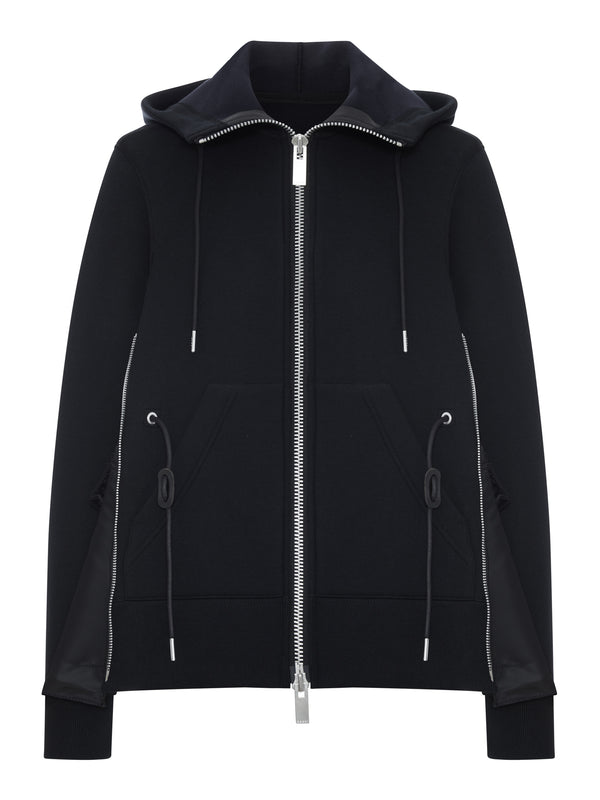 ZIP-UP HOODIE WITH NYLON DETAILS