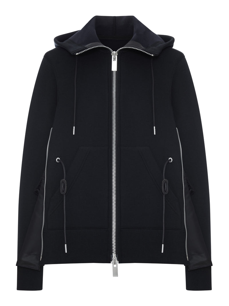 ZIP-UP HOODIE WITH NYLON DETAILS