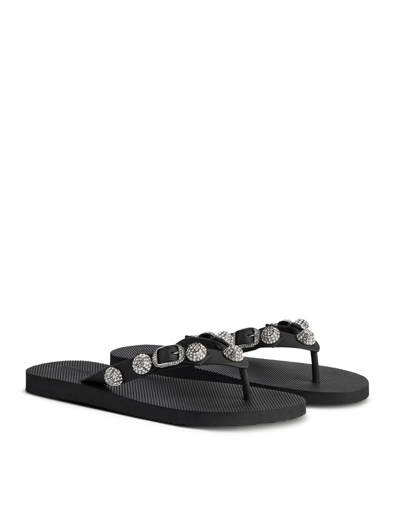 BLACK RUBBER FLIP-FLOPS SLIPPERS